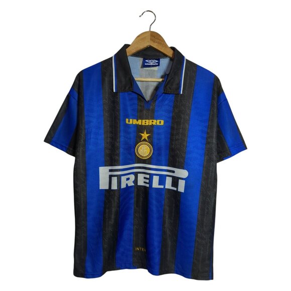 Vintage 1996-97 Inter Milan Umbro Home Jersey Pirelli Shirt - M